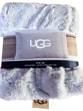 Pillowcase UGG Plush Polar Standard/Queen Fleece Glacier Gray Super Soft Warm